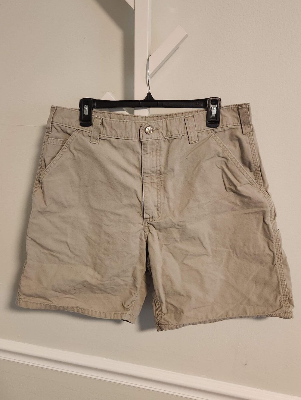 Carhartt B144 Original Fit Canvas Carpenter Shorts Tan Men's Size 36 Like New